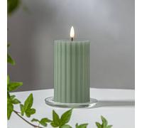 STAR TRADING LED candle Flame strip green 15 cm real wax battery operated