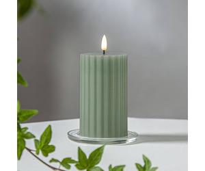 STAR TRADING LED candle Flame strip green 15 cm real wax battery operated
