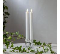 STAR TRADING LED candle Flame strip, white, 25 cm, wax battery set of 2