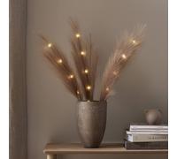 STAR TRADING LED decorative feathers ‘Plumes’, brown, 3 sprigs, 15-bulb, polyester