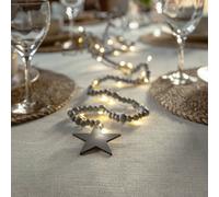 STAR TRADING LED fairy lights Beady, greige, wooden beads, 150 cm, battery