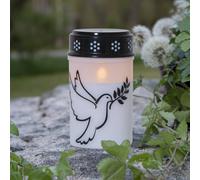 STAR TRADING LED grave light Dove, white/black plastic 12.5 cm battery