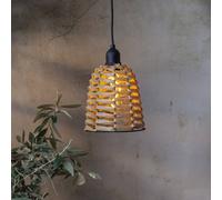 STAR TRADING LED outdoor hanging light Twine brown plastic Ø 15cm battery