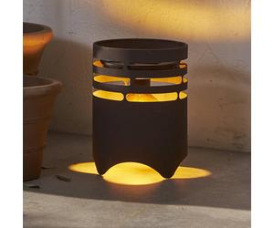 STAR TRADING LED solar light Marron, height 25 cm, brown, metal, USB-C