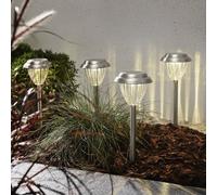 STAR TRADING Palma LED solar pillar light in a set of 4