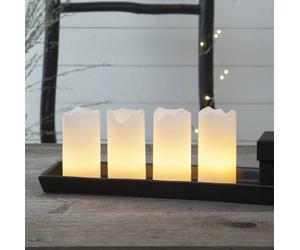 STAR TRADING Set of 4 LED candles with a remote, white