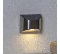 STAR TRADING Wally LED solar wall light, silver, set of 2