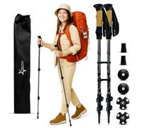 STAR-TRAIL™ Trekking/Hiking Poles ~ Lightweight 7075 Aluminum ~ Telescopic Height Adjust ~ Quick Flip Lock ~ Natural Cork Grip ~ All Terrain Attachments ~ Carry Bag ~ #BlazeYourTrail (Light Grey)