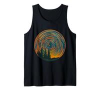 Star Trails Forest Night Sky Nature Lover Retro, Wildlife Tank Top