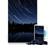 Star Trails Over Forest Lake Jigsaw Puzzles for Teenagers 1000 Piece Strong Logic Toy Stress Release Clear Edge Classic Gift 38x52cm