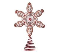 Star Tree Topper - Festive Gingerbread Figure for Celebration | Hand-Painted Resin with Sparkling Accents, Perfect for Mantels, Shelves, Desks, Porches, Garden Display