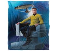 Star Trek Captains Chair Silky Supersoft Blanket Blue/multicoloured (One Size)