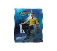 Star Trek Captains Chair Silky Touch Super Soft Throw Blanket 152 X 127 cm in White Star Trek White 152 X 127 cm