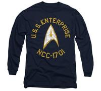 Star Trek Collegiate Mens Long Sleeve T Shirt, Navy, Medium