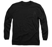 Star Trek Darkness Command Logo Mens Long Sleeve T Shirt, Black, Small