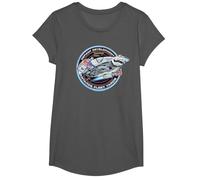 Star Trek Deep Space Nine Defiant Development Tee T-Shirt, Girls, Asphalt Grey, Small