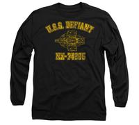 Star Trek Defiant Athletic Mens Long Sleeve T Shirt, Black, Large