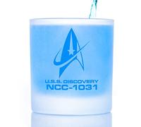 STAR TREK Discovery Command Badge Etched Rocks Whiskey Glass - Officially Licensed, Premium Quality, Handcrafted Glassware, 11oz. - Perfect Collectible Gift for Series Enthusiasts