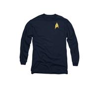 Star Trek Discovery Command Badge Long Sleeve T-Shirt, Navy | Size: Medium Star Trek Navy M