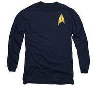 Star Trek: Discovery(Series) Command Badge Mens Long Sleeve T Shirt, Navy, Large
