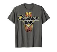 Star Trek DS9 Quark's Bar Vintage Logo Graphic T-Shirt T-Shirt, Men, Asphalt Grey, 3X-Large