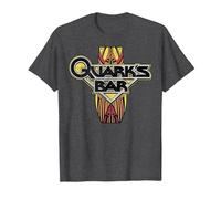 Star Trek DS9 Quark's Bar Vintage Logo Graphic T-Shirt T-Shirt, Men, Dark Heather Grey, 5X-Large