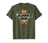 Star Trek DS9 Quark's Bar Vintage Logo Graphic T-Shirt T-Shirt, Men, Olive Green, Medium