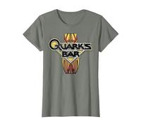 Star Trek DS9 Quark's Bar Vintage Logo Graphic T-Shirt T-Shirt, Women, Olive Heather, Small