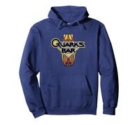 Star Trek DS9 Quark's Bar Vintage Logo Pullover Hoodie, Adult Unisex, Navy Blue, Small