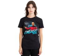 Star Trek Engage Ladies T Shirt, Black, Small