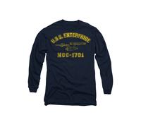 Star Trek Enterprise Athletic Mens Long Sleeve T Shirt, Navy Star Trek Navy M