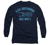 Star Trek Enterprise E Athletic Mens Long Sleeve T Shirt, Navy, Medium