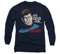 Star Trek Hes Dead Jim Unisex Long Sleeve T Shirt, Navy, Medium