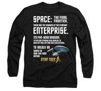 Star Trek Intro Mens Long Sleeve T Shirt, Black, Medium