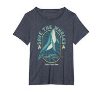 Star Trek IV: The Voyage Home Save The Whales Collection T-Shirt, Women's Plus, Heather Blue, 2X