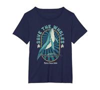 Star Trek IV: The Voyage Home Save The Whales Collection T-Shirt, Women's Plus, Navy Blue, 2X