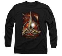 Star Trek Klingon CreStar Trek Mens Long Sleeve T Shirt, Black, Medium