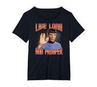 Star Trek Live Long and Prosper T-Shirt, Women's Plus, Black, 6X
