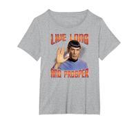 Star Trek Live Long and Prosper T-Shirt, Women's Plus, Heather Grey, 2X