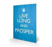 Star Trek Live Long and Prosper Wooden Wall Art, Multicoloured, 40 x 59 cm