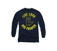 Star Trek Live Long Hand Long Sleeve T-Shirt, Navy | Size: 2XL Star Trek Navy 2XL