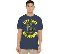 Star Trek Live Long Hand Unisex T Shirt, Navy, X-Large