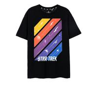 Star Trek Mens Black Ships in Space Short Sleeved T-Shirt - X-Large