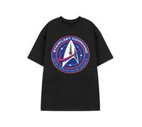 Star Trek Mens Black Starfleet Comand Short Sleeved T-Shirt - Medium