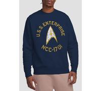 Star Trek Men's Collegiate Crew Sweatshirt, Navy | Size: Small Star Trek Navy S