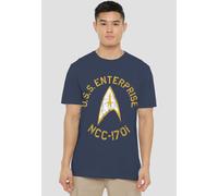 Star Trek Men's Collegiate T-Shirt, Navy | Size: Medium Star Trek Navy M