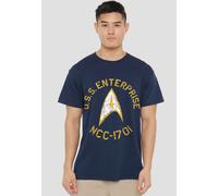 Star Trek Men's Collegiate T-Shirt, Navy | Size: Small Star Trek Navy S