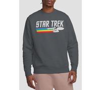 Star Trek Men's Rainbow Trail Crew Sweatshirt, Charcoal | Size: Large Star Trek Charcoal L