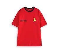 Star Trek Men's Scotty Red T-Shirt | Chief Engineer Scott Montgomery Uniform Graphic Tee for Adults | Iconic Outfit Short-Sleeved Top for Trekkies | Comic Book Movie Film Sci-Fi Apparel Gift for Him