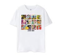 Star Trek Men's T-Shirt | White Comic Book Graphic Tee for Adults | Short-Sleeved Vintage Art Tshirt for Trekkie's | Comic Book Movie Iconic Sci-Fi Top Apparel Gift for Him